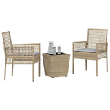 Vidaxl tuin bistro set 3 st beige poly rattan