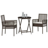 Vidaxl tuin bistro set 3 st bruin poly rattan