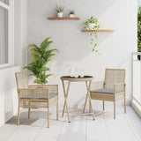 Vidaxl tuin bistro set 3 st beige poly rattan
