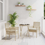 Vidaxl tuin bistro set 3 st beige poly rattan