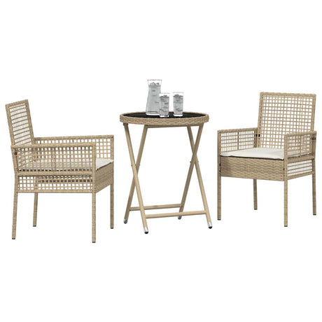 Vidaxl tuin bistro set 3 st beige poly rattan