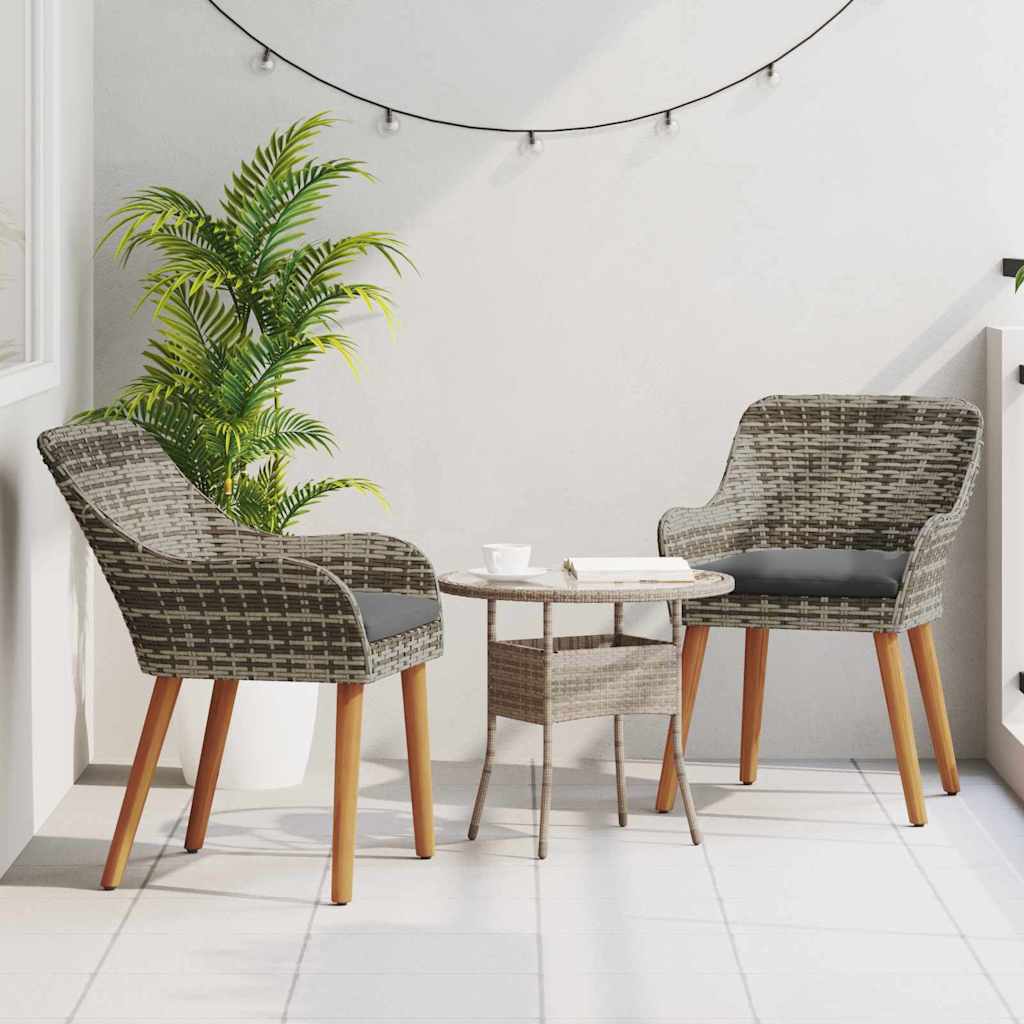 Vidaxl tuinstoel 2 st grijs poly rattan