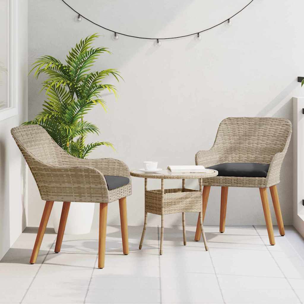 Vidaxl tuinstoel 2 st lichtgrijs poly rattan