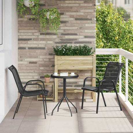 Vidaxl tuin bistro set 3 st zwart staal