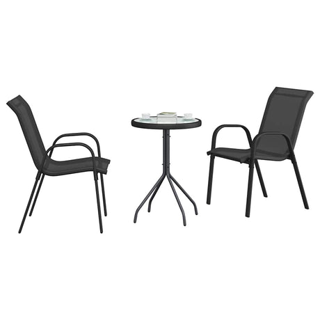 Vidaxl tuin bistro set 3 st zwart staal