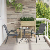 Vidaxl tuin bistro set 3 st grijs staal
