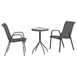Vidaxl tuin bistro set 3 st grijs staal