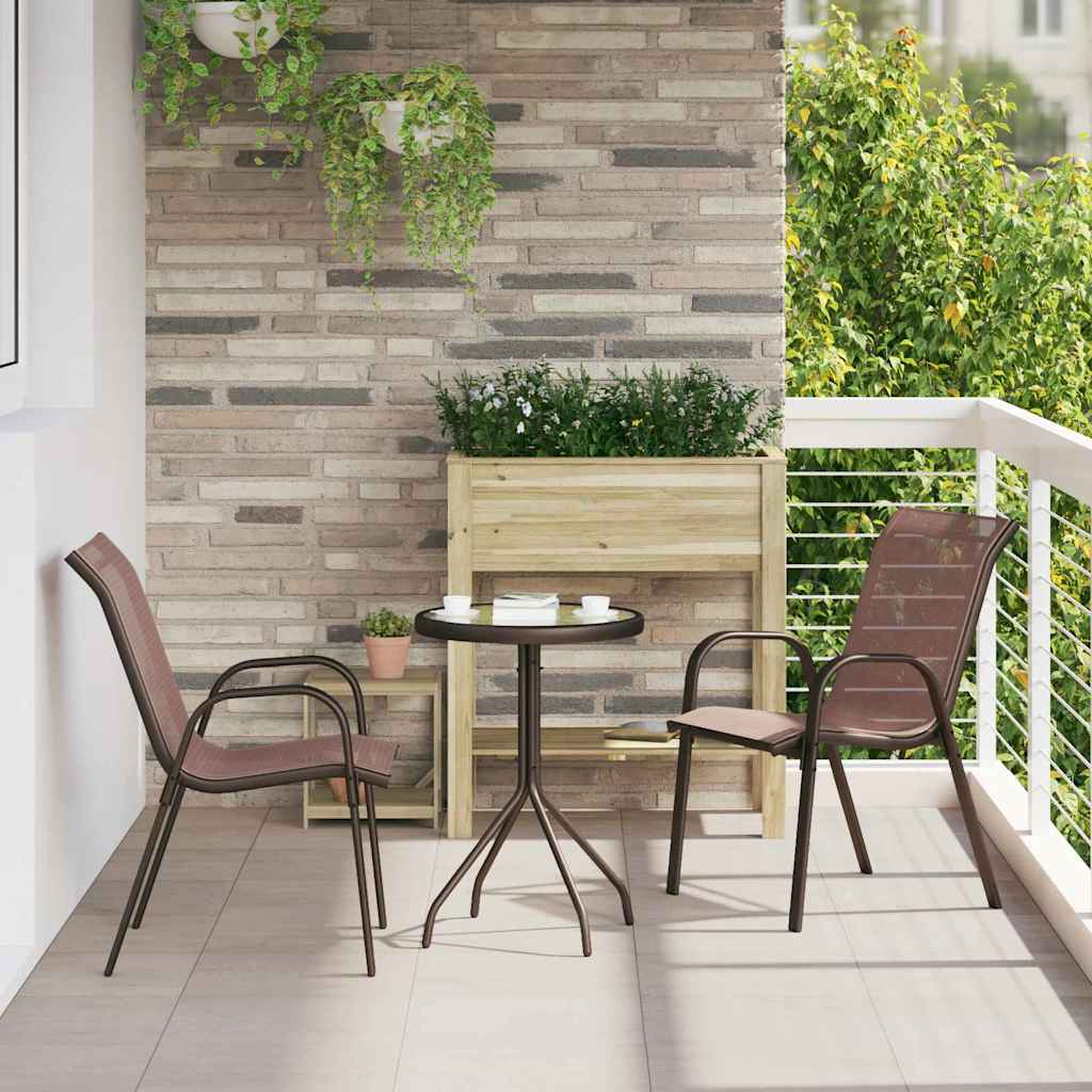 Vidaxl tuin bistro set 3 st bruin staal