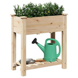 Vidaxl plantenbak beige 71 x 37 x 76,5 cm massief vurenhout