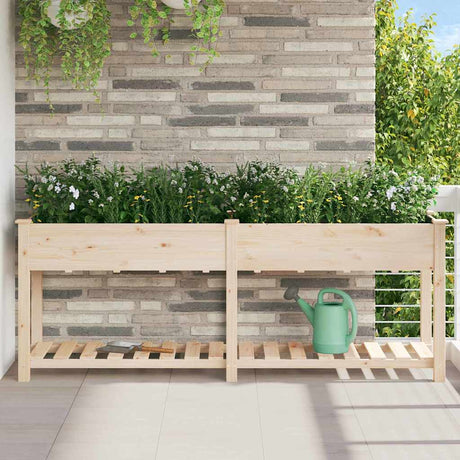 Vidaxl plantenbak beige 203 x 53 x 76,5 cm massief vurenhout