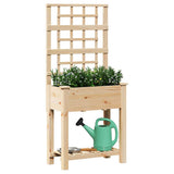 Vidaxl tuin bloempot beige 71 x 38 x 152 cm massief vurenhout