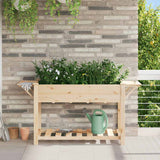 Vidaxl tuin bloempot beige 155 x 59 x 76,5 cm massief vurenhout