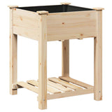 Vidaxl tuin bloempot beige 60,5 x 60 x 76,5 cm massief vurenhout
