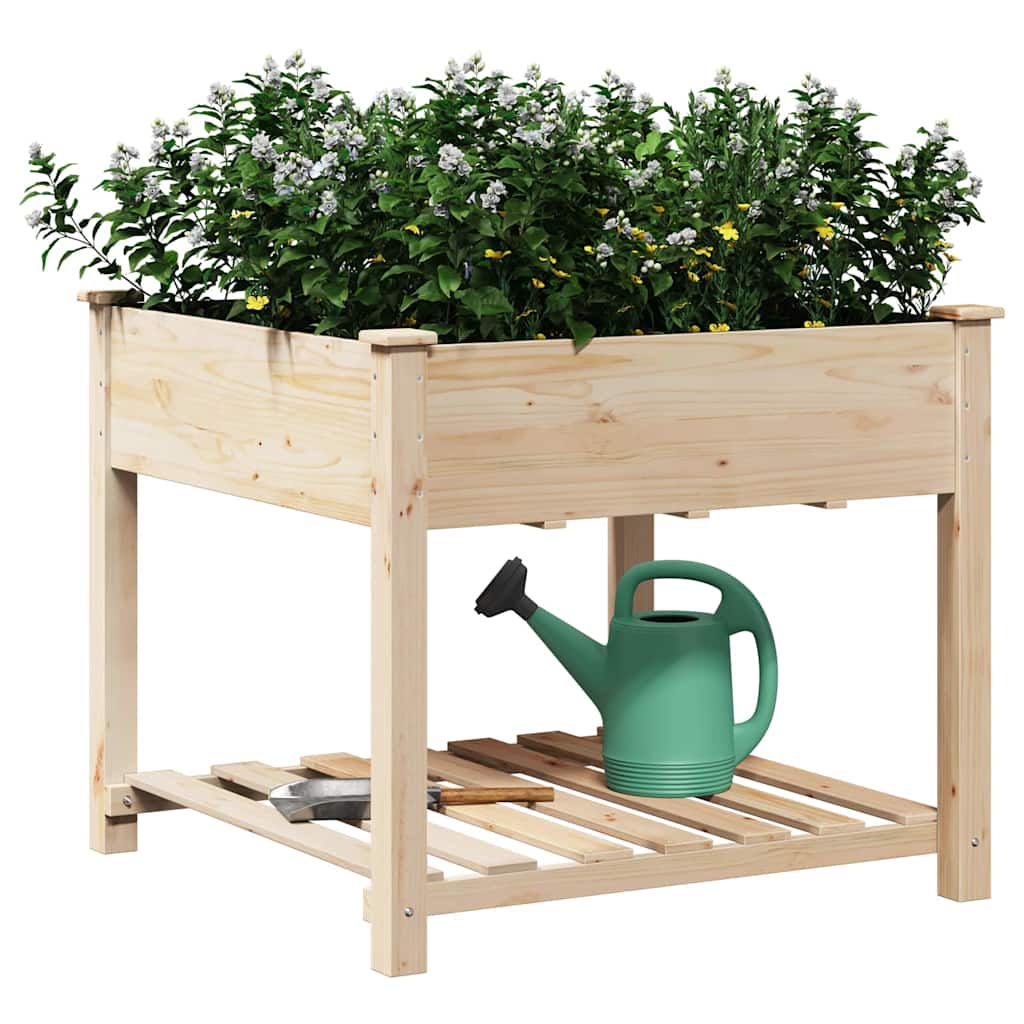 Vidaxl tuin bloempot beige 90 x 90 x 76,5 cm massief vurenhout