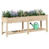 Vidaxl tuin bloempot beige 203,5 x 53 x 76,5 cm massief vurenhout