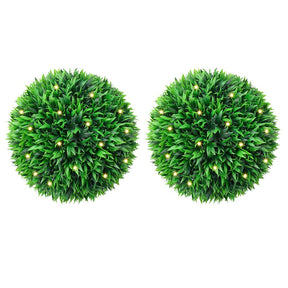 Vidaxl kunstbuxusballen met led-verlichting 2 st 38 cm groen