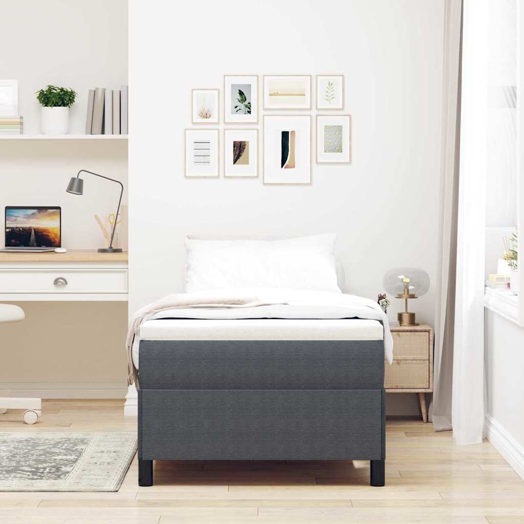 Vidaxl boxspringbed donkergrijs 80 x 200 cm katoen stof