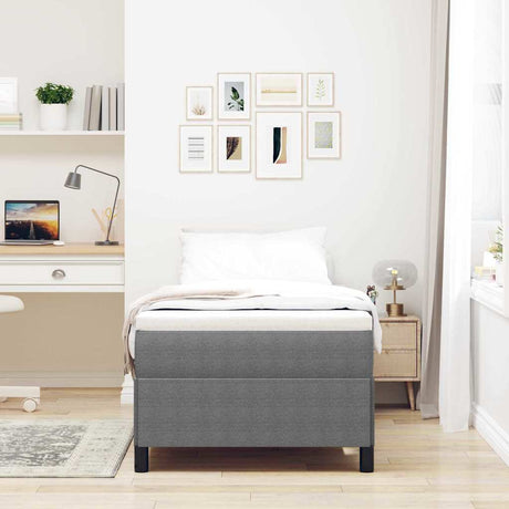Vidaxl boxspringbed lichtgrijs 90 x 190 cm katoen stof