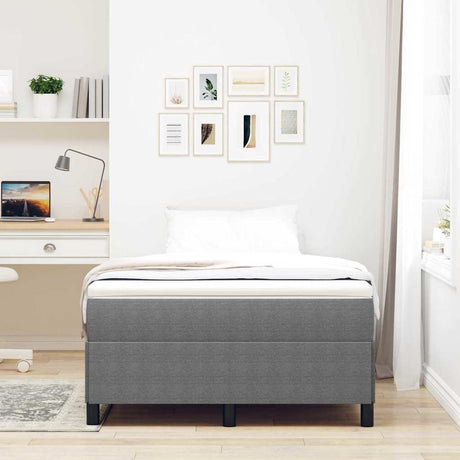 Vidaxl boxspringbed lichtgrijs 120 x 190 cm katoen stof