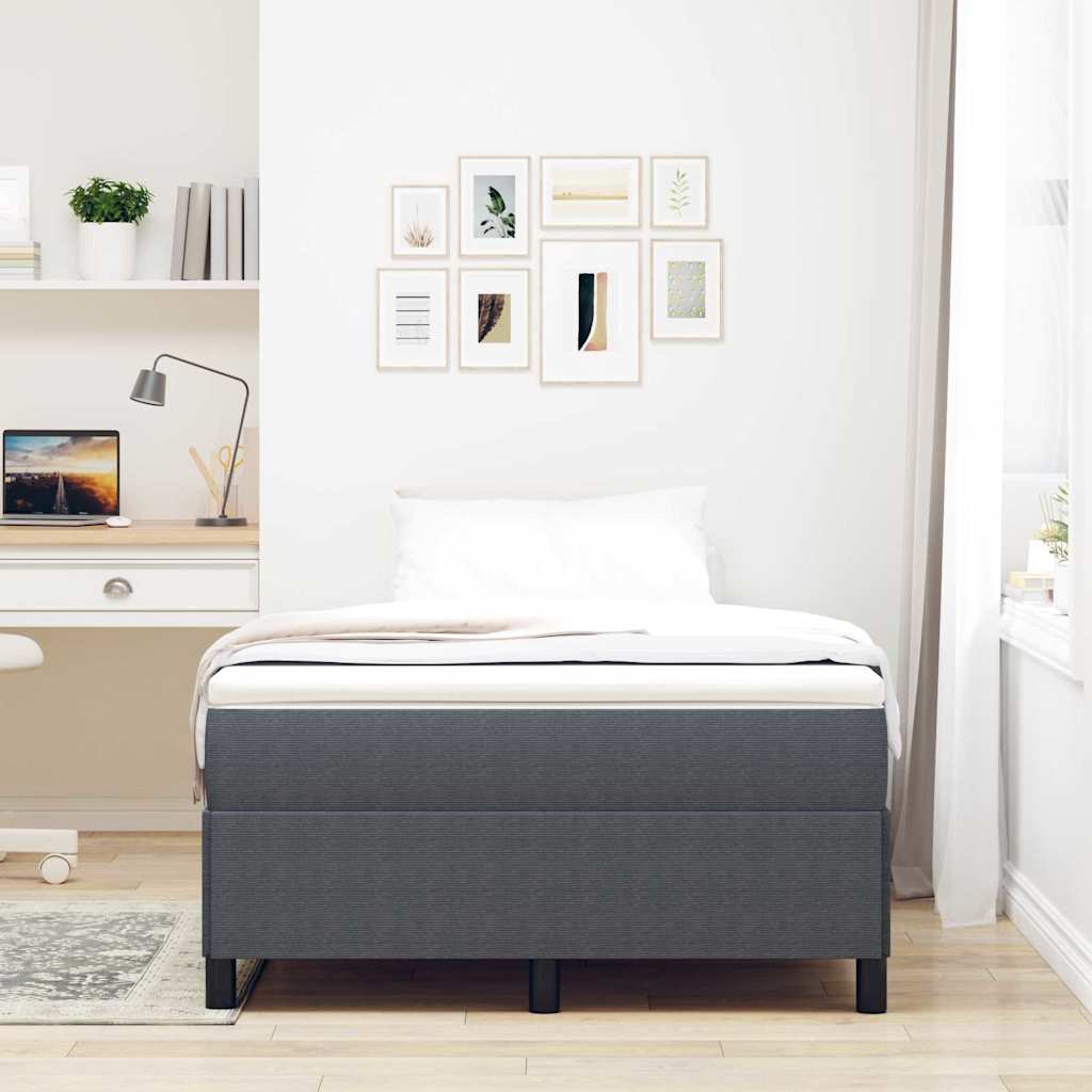 Vidaxl boxspringbed donkergrijs 120 x 200 cm katoen stof