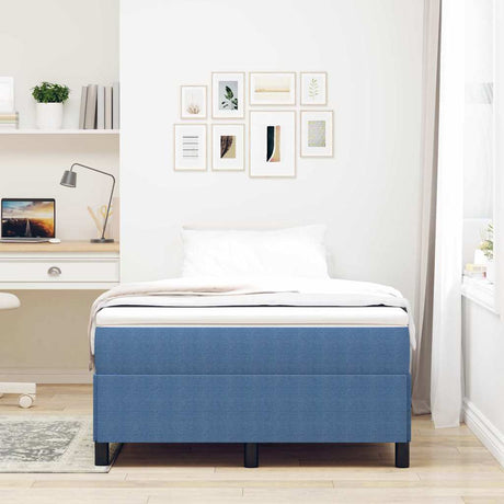 Vidaxl boxspringbed blauw 120 x 200 cm katoen stof