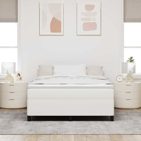 Vidaxl boxspringbed crèmekleurig 160 x 200 cm katoen stof