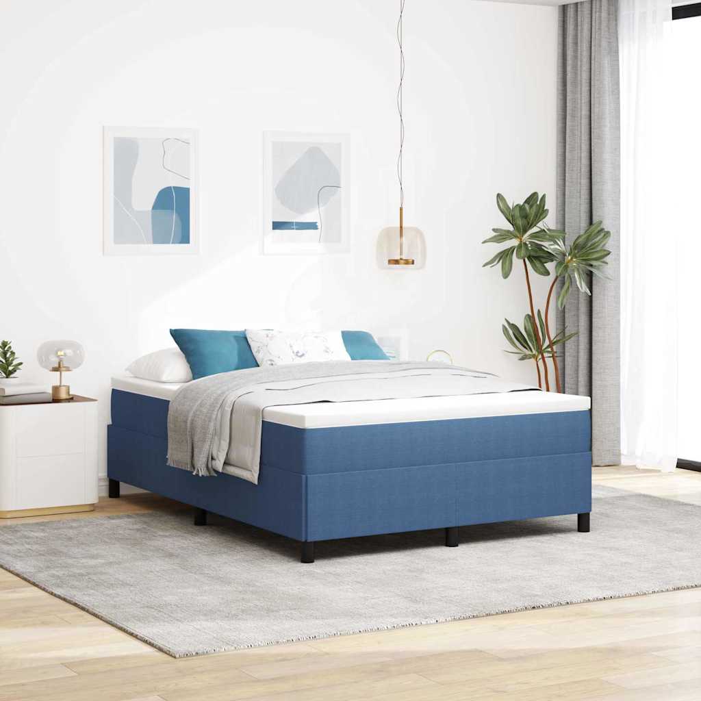 Vidaxl boxspringbed blauw 160 x 200 cm katoen stof
