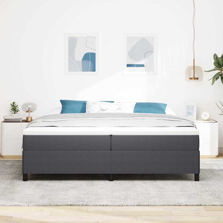 Vidaxl boxspringbed donkergrijs 200 x 200 cm katoen stof
