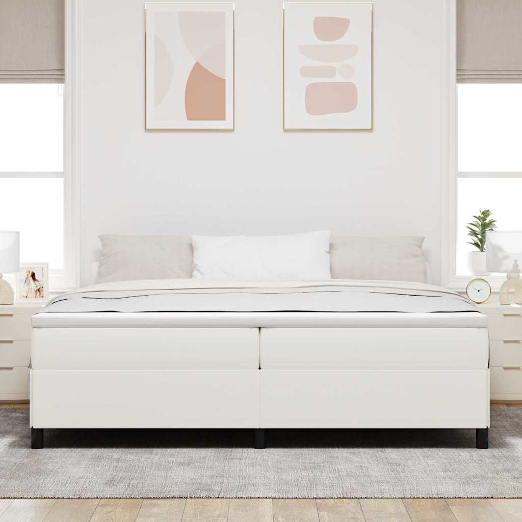 Vidaxl boxspringbed crèmekleurig 200 x 200 cm katoen stof