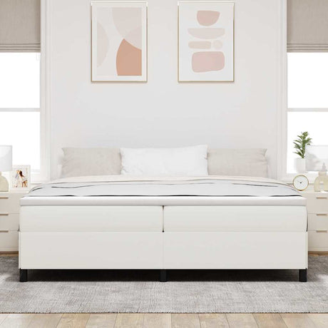 Vidaxl boxspringbed crèmekleurig 200 x 200 cm katoen stof