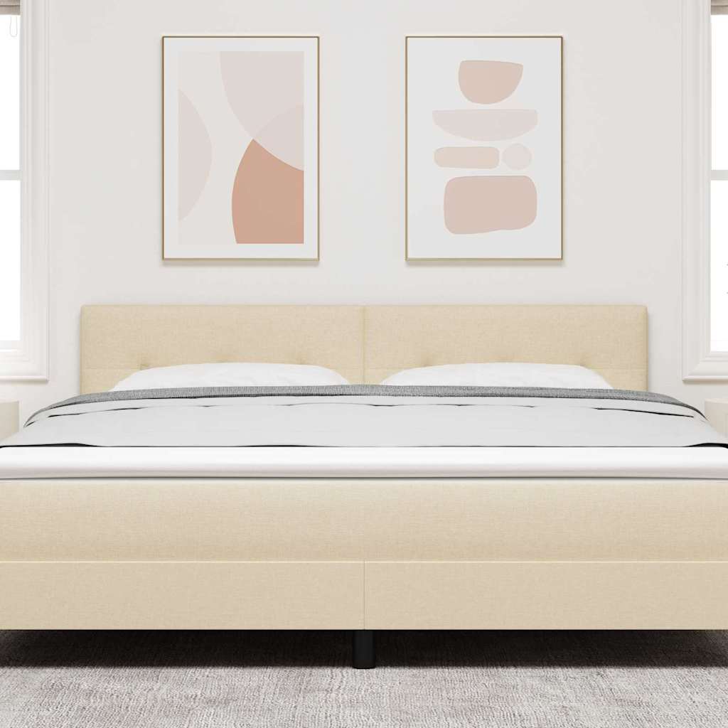 Vidaxl in hoogte verstelbaar hoofdbord crème 180 cm stof