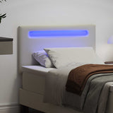 Vidaxl led hoofdbord wit 90 cm nep leer