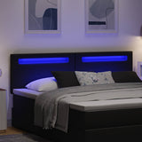 Vidaxl led hoofdbord zwart nep leer