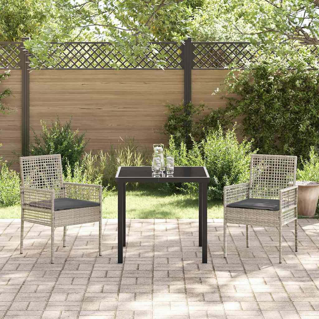 Vidaxl tuinstoel 2 st lichtgrijs poly rattan