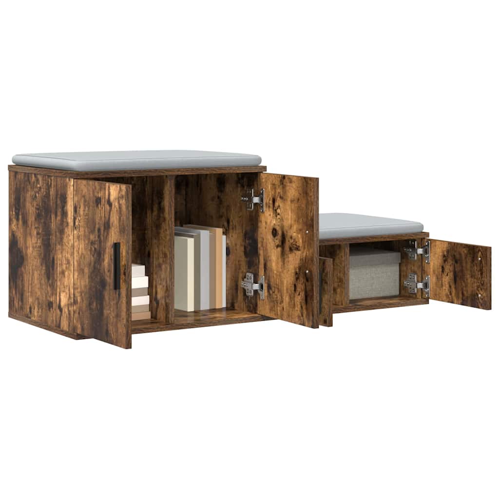 Vidaxl opbergkast 2 st gerookt eiken 127 x 41 x 40 cm bewerkt hout