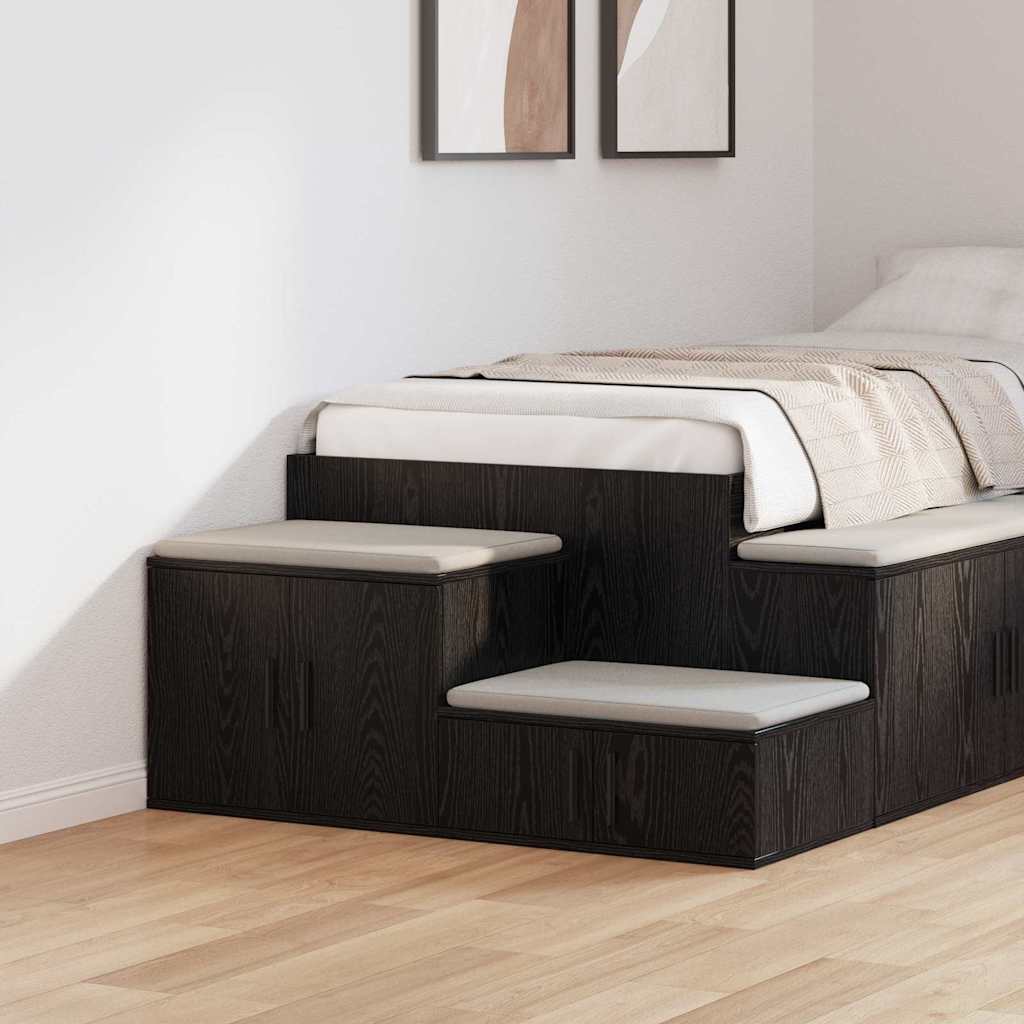 Vidaxl opbergkast 2 st zwart eiken 118 x 41 x 40 cm bewerkt hout