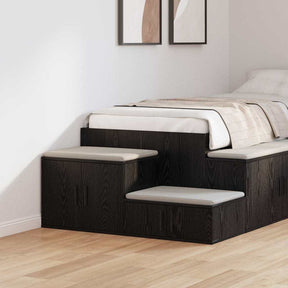 Vidaxl opbergkast 2 st zwart eiken 118 x 41 x 40 cm bewerkt hout
