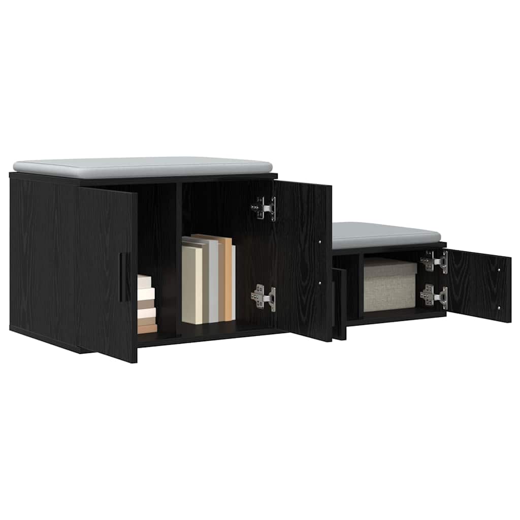 Vidaxl opbergkast 2 st zwart eiken 118 x 41 x 40 cm bewerkt hout