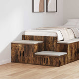 Vidaxl opbergkast 2 st gerookt eiken 118 x 41 x 40 cm bewerkt hout