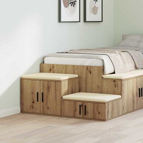 Vidaxl opbergkast 2 st artisan eiken 118 x 41 x 40 cm bewerkt hout