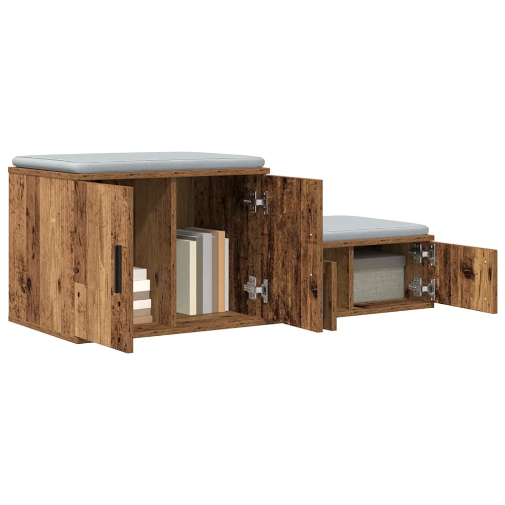 Vidaxl opbergkast 2 st oudhout 103 x 41 x 40 cm bewerkt hout