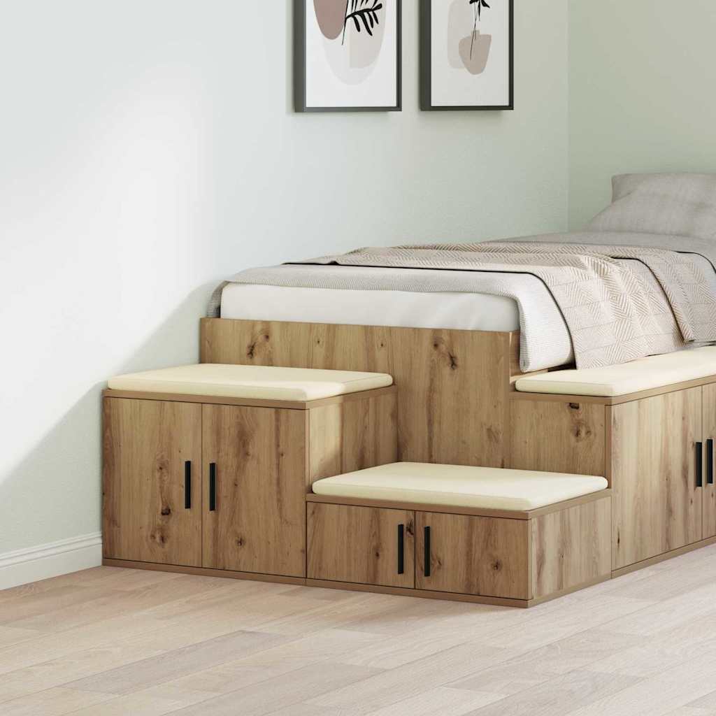 Vidaxl opbergkast 2 st artisan eiken 103 x 41 x 40 cm bewerkt hout