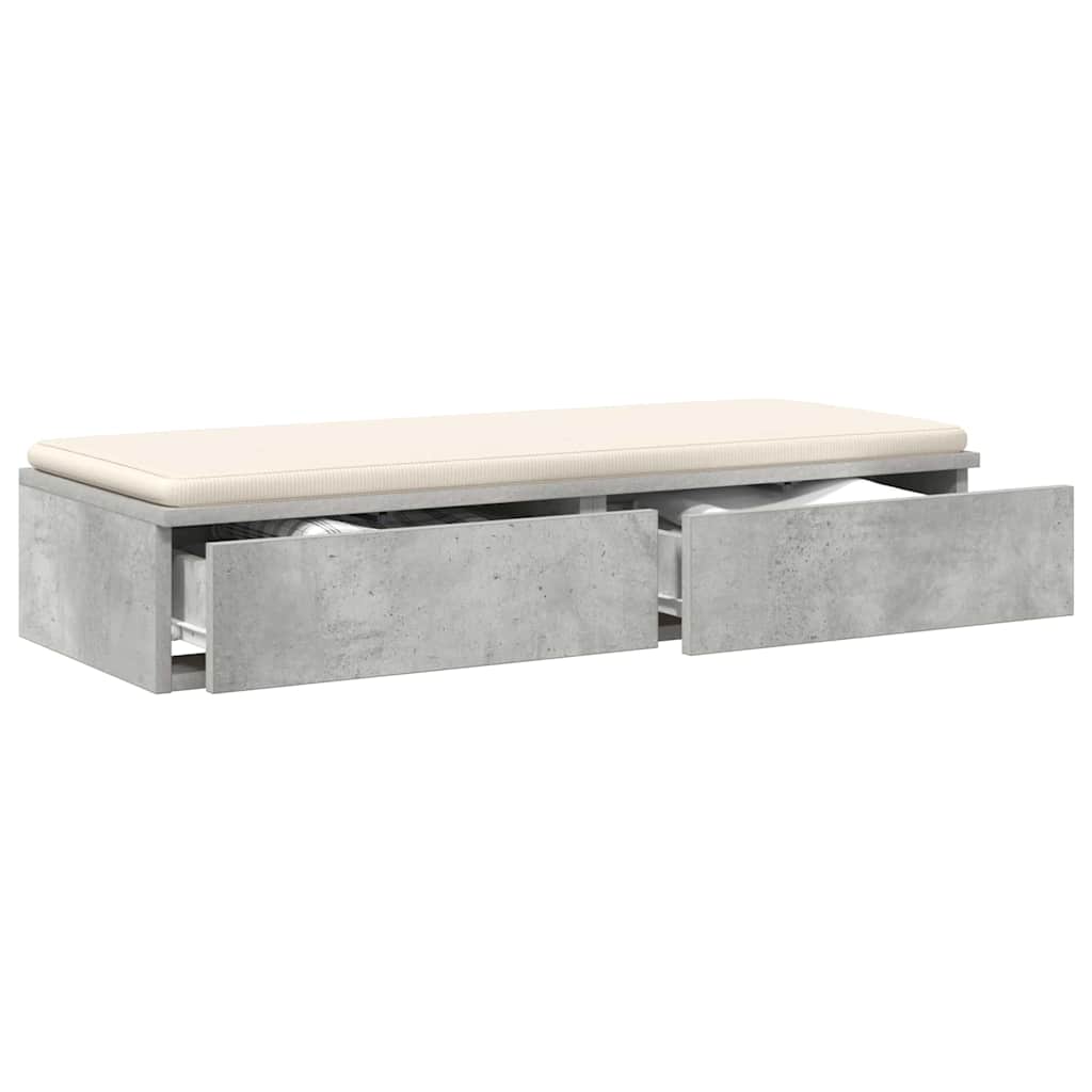 Vidaxl bedlades beton grijs 100 x 36,5 x 16,5 cm bewerkt hout