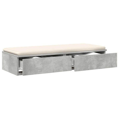Vidaxl bedlades beton grijs 100 x 36,5 x 16,5 cm bewerkt hout