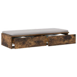 Vidaxl bedlades gerookt eiken 100 x 36,5 x 16,5 cm bewerkt hout