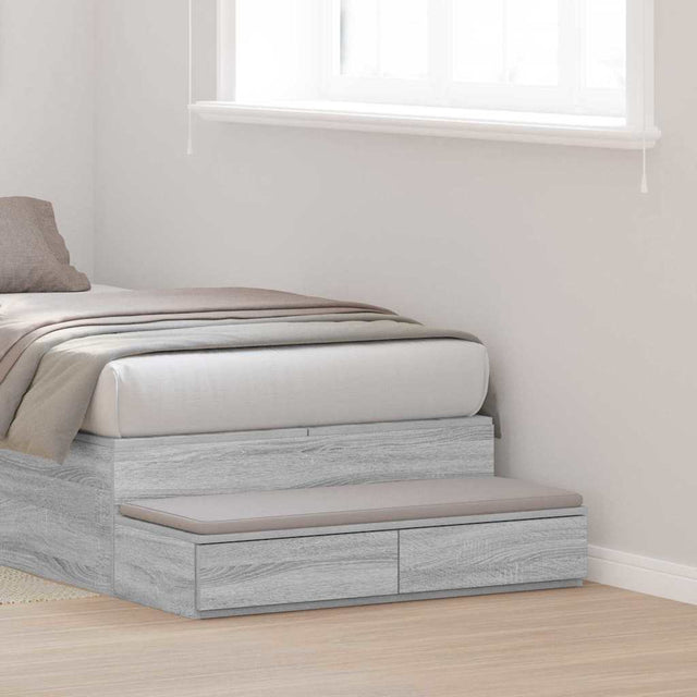 Vidaxl bedlades grijs sonoma 100 x 36,5 x 16,5 cm bewerkt hout