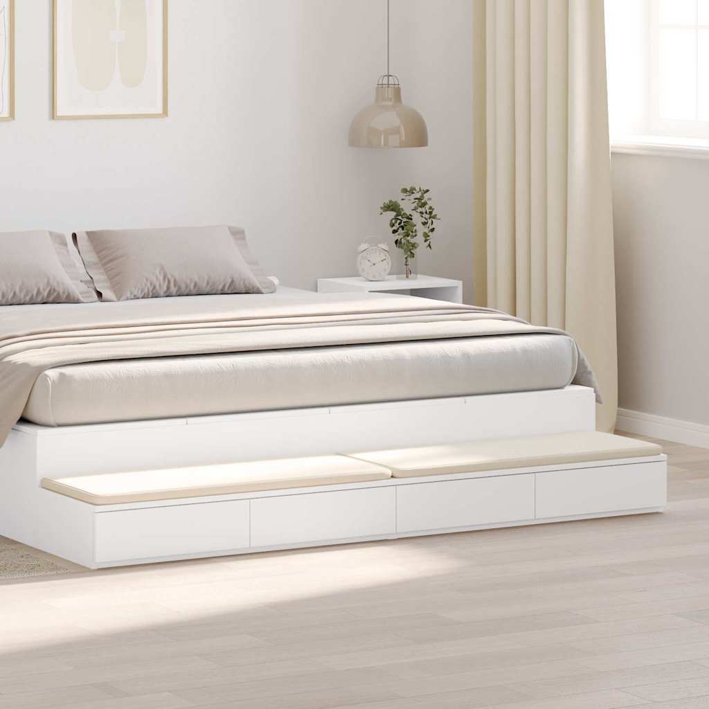 Vidaxl bedlades wit 200 x 36,5 x 16,5 cm bewerkt hout
