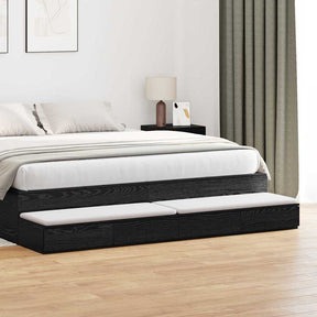 Vidaxl bedlades zwart eiken 200 x 36,5 x 16,5 cm bewerkt hout