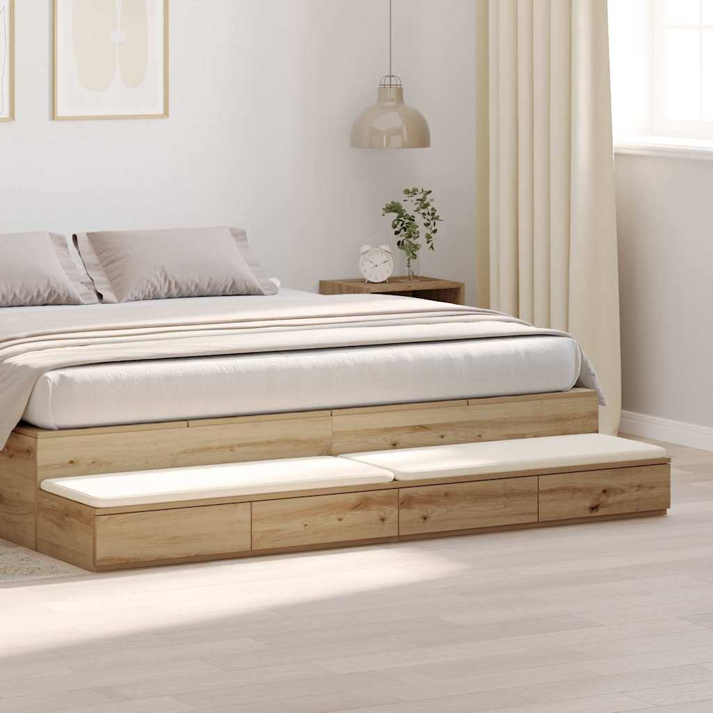 Vidaxl bedlades artisan eiken 200 x 36,5 x 16,5 cm bewerkt hout