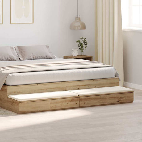 Vidaxl bedlades artisan eiken 200 x 36,5 x 16,5 cm bewerkt hout